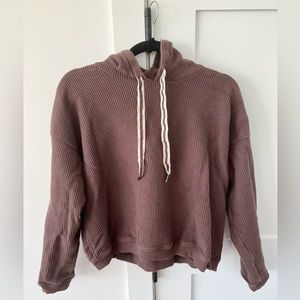 Brown Ribbed Aerie Hoodie